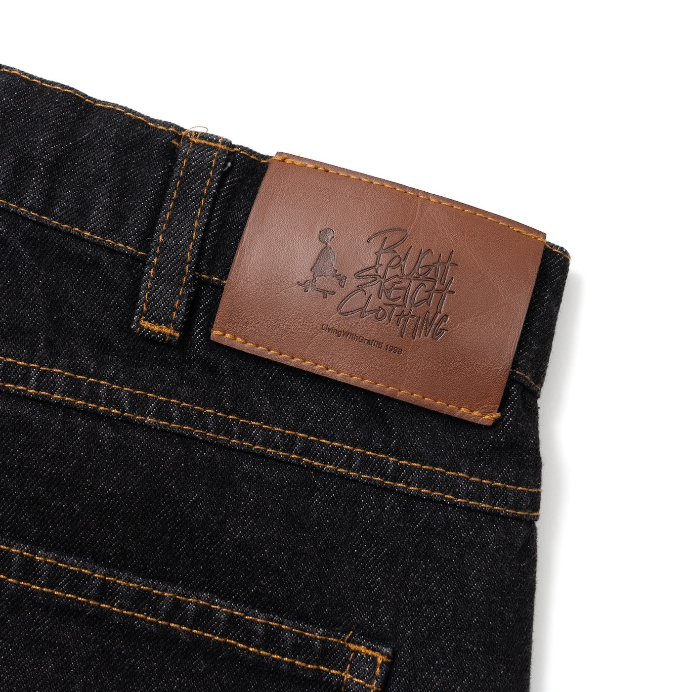 ROUGH VINYL DENIM PANTS