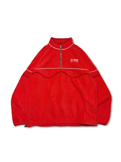 ROUGH FLEECE HALF ZIP JACKET RED (BACKYARD)