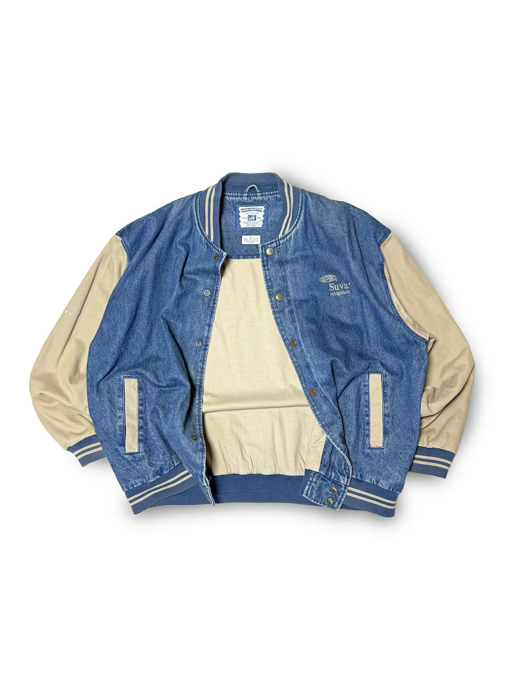 1990s Lee DENIM VARSITY JACKET