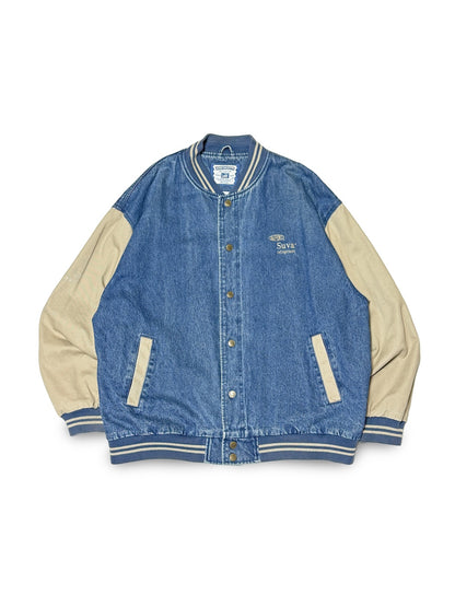 1990s Lee DENIM VARSITY JACKET