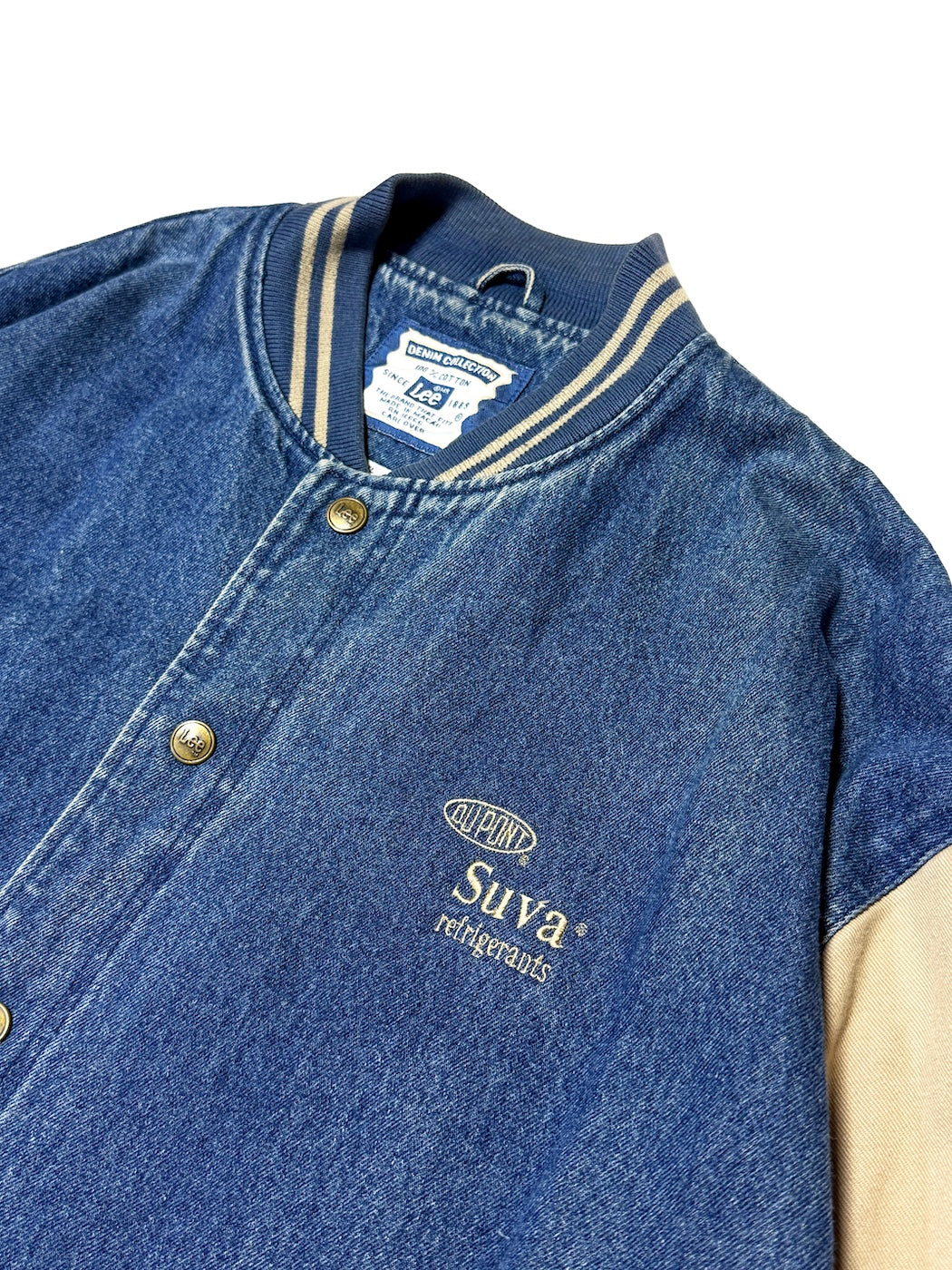 1990s Lee DENIM VARSITY JACKET