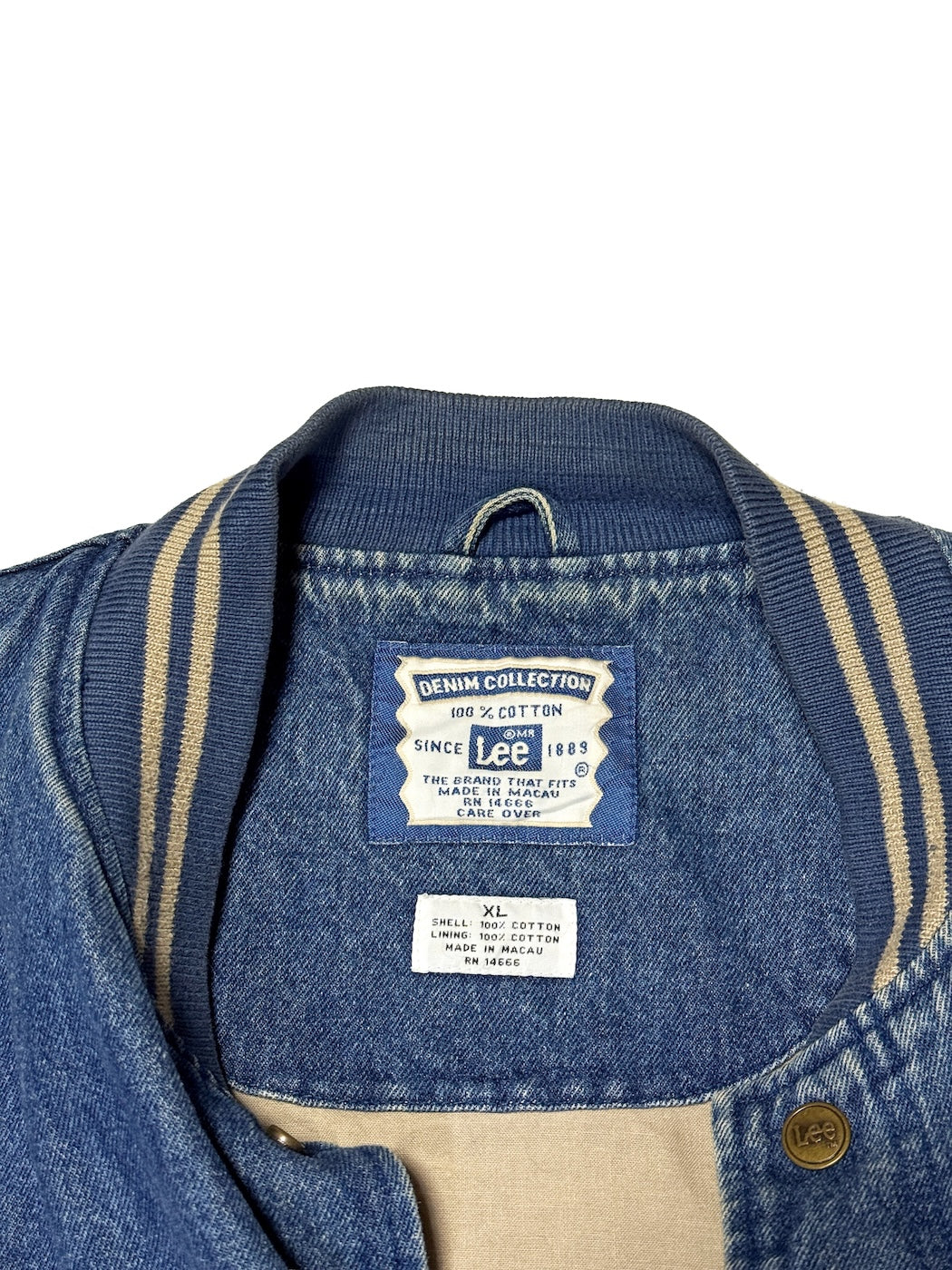 1990s Lee DENIM VARSITY JACKET