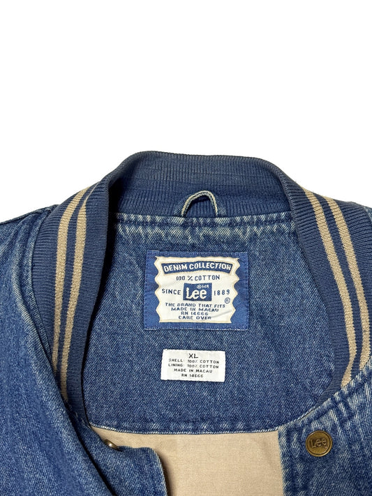 1990s Lee DENIM VARSITY JACKET